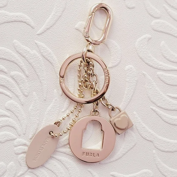 Furla Blush Keychain with Heart Charm - Picture 2 of 5